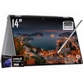 thumbnail image 1 of HP OmniBook X Flip 2-in-1 Copilot+ AI Laptop, 14" 2K 1920 x 1200 LED Touchscreen, AMD Ryzen AI 7 350, 5MP IR Webcam, Backlit KB, Stylus Pen, Win11 Pro (24GB DDR5 RAM / 1TB SSD), 1 of 5