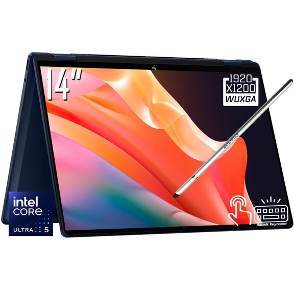 HP OmniBook X Flip 2-in-1 Copilot+ AI Laptop, 14" 2K 1920 x 1200 LED Touchscreen, Intel Core Ultra 5 226V, 5MP IR Webcam, Backlit KB, Stylus Pen, Win11 Home (16GB DDR5 RAM * 512GB SSD)