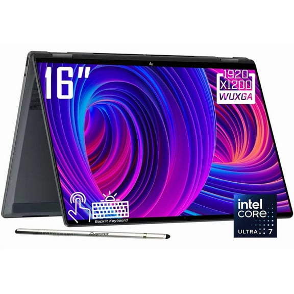HP OmniBook X Flip 2-in-1 Copilot+ AI Laptop, 16" 2K 1920 x 1200 LED IPS Touchscreen, Intel 8-Core Ultra 7 256V, 5MP IR Webcam, Backlit KB, Stylus Pen, Win11 Home (16GB DDR5 RAM / 1TB SSD)