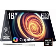 HP OmniBook X Flip 2-in-1 Copilot+ AI PC Laptop, 16 2K 1920 x 1200 IPS Touchscreen, AMD 8-Core Ryzen AI 7 350, 5MP IR Webcam, Backlit KB, Stylus Pen, Win11 Home 24GB DDR5 RAM | 2TB SSD