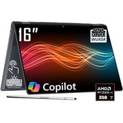 HP OmniBook X Flip 2-in-1 Copilot+ AI PC Laptop, 16 2K 1920 x 1200 IPS Touchscreen, AMD 8-Core Ryzen AI 7 350, 5MP IR Webcam, Backlit KB, Stylus Pen, Win11 Home 24GB DDR5 RAM/1TB SSD