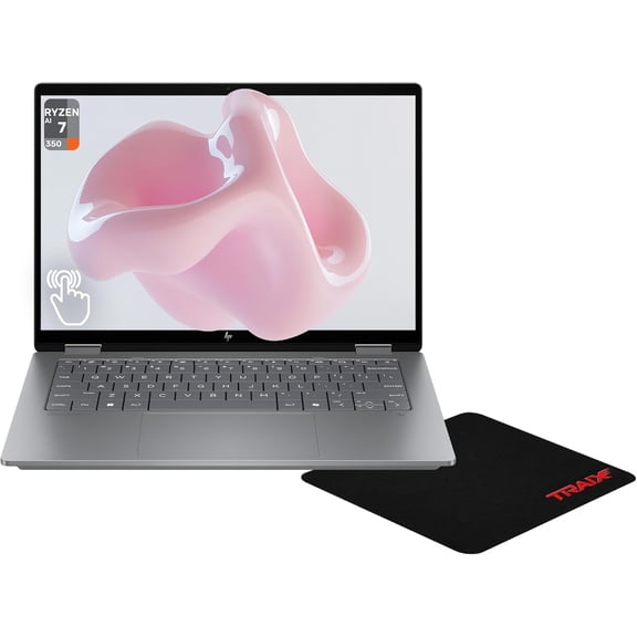 HP OmniBook X Flip 2-in-1 Copilot+ Laptop, AMD Ryzen AI 7-350, 24 GB LDDR5X RAM, 2 TB PCIe SSD, 14" 2K(1920x1200)Touchscreen, AMD Radeon 860M, Backlit Keyboard, W11 Home, Meteor Silver+Traix MousePad