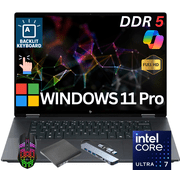 HP - OmniBook X Flip 2-in-1 - Copilot+ PC - 16" 2K Touch-Screen Laptop - Intel Core Ultra 7 - 16GB Memory - 1TB SSD - Windows 11 Pro Eclipse Gray