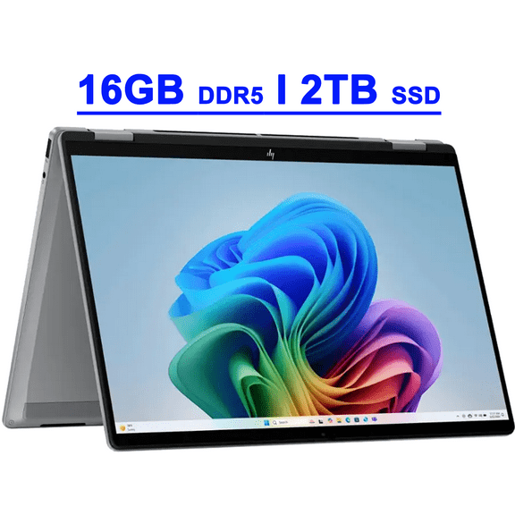 HP OmniBook X Flip Premium 2-in-1 Copilot+ AI PC Laptop 14" WUXGA Touch 400nits AMD 6-core Ryzen AI 5 340 (Up to 50 TOPS) 16GB DDR5 2TB SSD Backlit Wi-Fi6E 5MP IR Camera Poly Win11