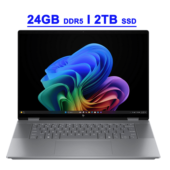HP OmniBook X Flip Premium 2-in-1 Laptop 16" WUXGA IPS Touch (400nits) AMD 8-core Ryzen AI 7 350 (Up to 50 TOPS) 24GB DDR5 2TB SSD Backlit Wi-Fi6E 5MP IR Privacy Camera Poly Win11