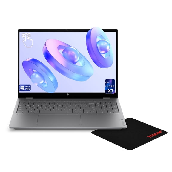 HP OmniBook X Laptop, Intel Core Ultra X7 - 358H, 32 GB LPDDR5X RAM, 4 TB PCIe SSD, 16" 2K (2048x1280) OLED Touchscreen, Intel Graphics, Backlit Keyboard, W11 Pro, Meteor Silver+Traix MousePad
