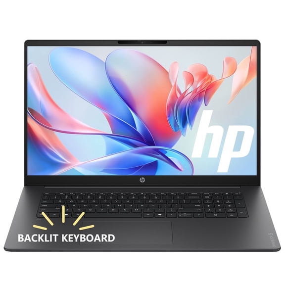 HP OmniBook3 17.3" Large Full HD IPS LED Display Laptop, AMD Ryzen 3 30 Processor, 8GB RAM, 256GB PCIe SSD, Micro-Edge Anti-Glare Screen, Backlit Keyboard, Wi-Fi 6, Bluetooth 5.4, Windows 11 Home