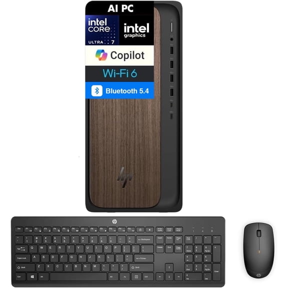 HP OmniDesk AI PC Desktop (Intel Ultra 7-265, 16GB DDR5, 512GB SSD, Intel Graphics, 280W PSU, WiFi 6, Bluetooth 5.4, RJ-45, 1 Display Port, HDMI, Win 11 Home)