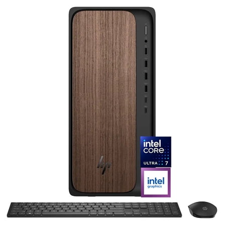 HP OmniDesk Business Desktop Intel core Ultra 7 265 (Beat i7-14700) 32GB DDR5 RAM 1TB SSD Intel Graphics DisplayPort 1.4 HDMI Wi-Fi 6 Bluetooth 5.4 USB-C 280W KB and Mouse Windows 11 Pro Dark Wood