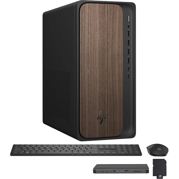 HP OmniDesk Desktop Copilot+ PC, Intel Core Ultra 7 265, 16GB DDR5, 1.5TB Storage (512GB PCle SSD+1TB Docking Station), Intel Graphics, Wireless Keyboard & Mouse, Wi-Fi 6, Bluetooth, Win 11, Black