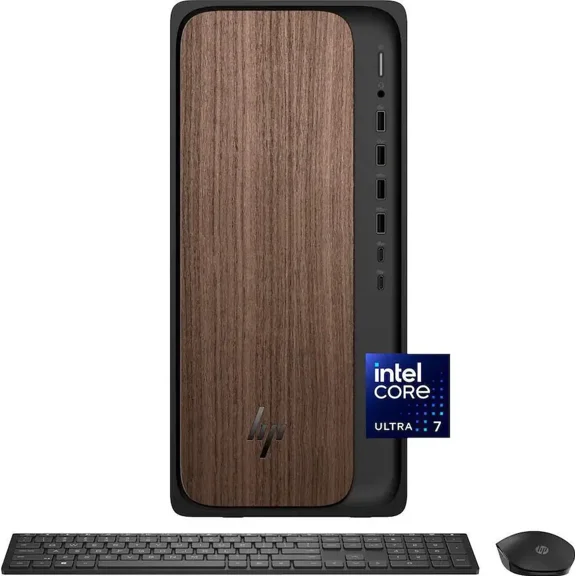 HP OmniDesk Desktop| Intel Core Ultra 7 265| 16GB DDR5| 512GB SSD|Wifi-6| Dual Monitor Support| Windows 11 Pro| Dark Wood