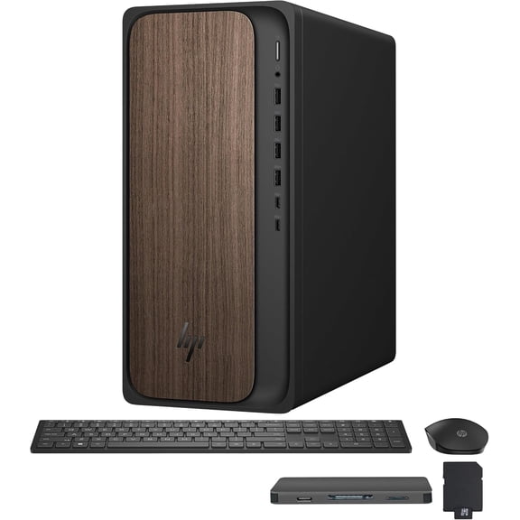 HP OmniDesk Desktop PC, Intel Core Ultra 7 265, 16GB DDR5, 1.5TB Storage (512GB PCle SSD+1TB Docking Station), Intel Graphics, Microsoft Copilot, Wireless Keyboard & Mouse, Wi-Fi 6, Win 11 Pro, Black