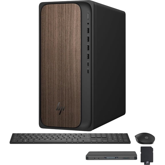 HP OmniDesk Desktop PC, Intel Core Ultra 7 265, 32GB DDR5, 2TB Storage (1TB PCle SSD+1TB Docking Station), Intel Graphics, Microsoft Copilot, Wireless Keyboard & Mouse, Wi-Fi 6, Win 11 Pro, Black