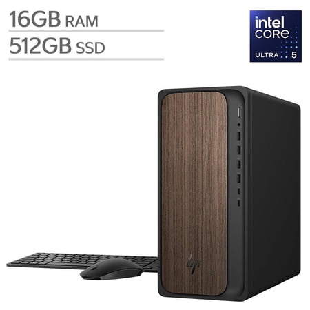 HP OmniDesk Desktop PC Tower - Intel Core Ultra 5 Series 2 - Integrated Intel Graphics - 16GB Memory - 512GB SSD - Windows 11 Home