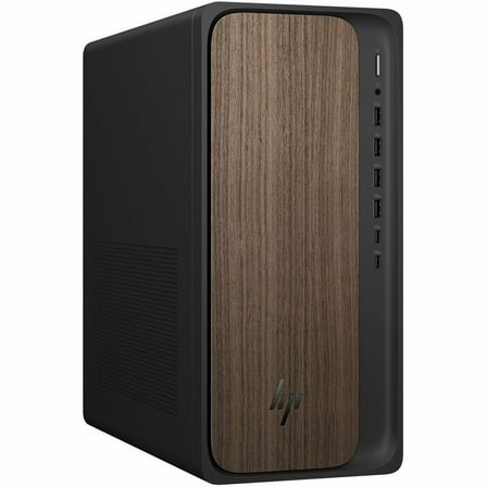 HP OmniDesk M03-0000t Desktop Computer, Intel Core Ultra 5 225, 16 GB DDR5 RAM, 512 GB SSD,Intel AI Boost, Jack Black, Dark Wood