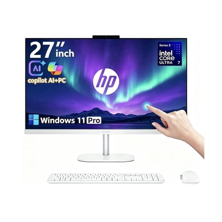 HP OmniStudio 27" Touchscreen Business All-in-One, Intel Core Ultra 7 355U, FHD, Intel AI Boost,16GB DDR5, 512GB SSD,Windows 11 Pro