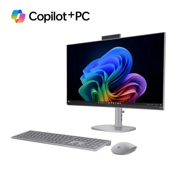 HP - OmniStudio X - Copilot+ PC - 27" 4K UHD All-in-One w/ Adjustable Height - Intel Core Ultra 7 '24 - 16GB Memory - 1TB SSD - Meteor Silver