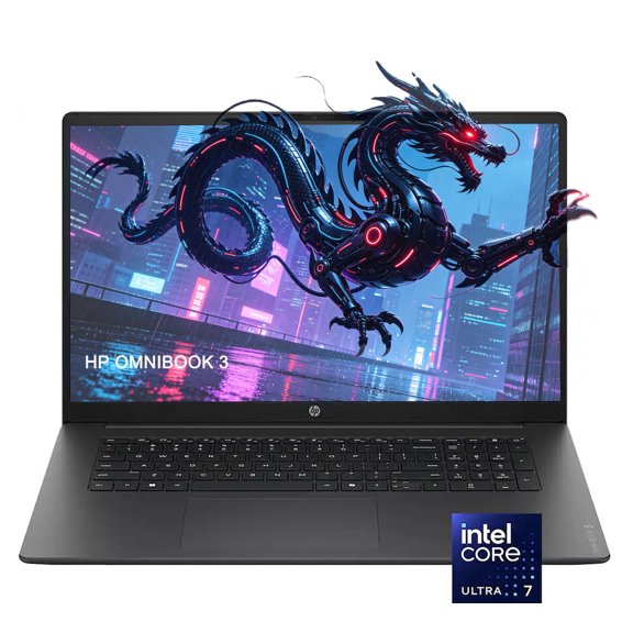 HP Omnibook 17.3 Inch Next Gen AI PC, FHD Display, Intel Core Ultra 7 255U, 16 GB RAM, 1TB SSD, WiFi 7, Windows 11 Home, Copilot+ PC, Mica Silver