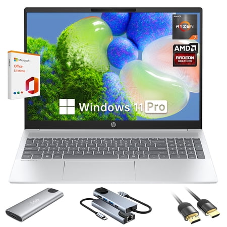 HP Omnibook 5 AI Laptop,16" 2K (1920 x 1200) Laptop PC,Next Gen AI PC AMD Ryzen AI 7 350(NPU 50 TOPS),16GB RAM,512GB SSD Laptops for Business, College, Photo Editing,Lifetime Office,Win 11 Pro