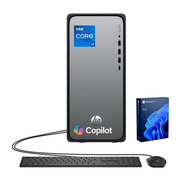 HP Omnidesk Business Tower Desktop, Intel Core i7-14700, 16GB DDR5, 2TB SSD, Wired KB & M, W11P