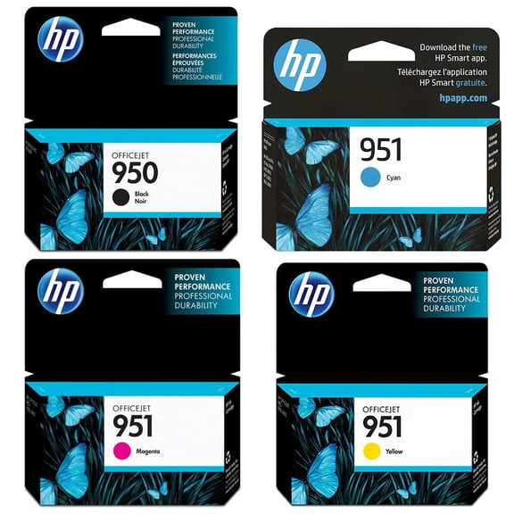 HP Original 4-Color Ink Cartridge Bundle with 950 Black and 951 Cyan/Magenta/Yellow Cartridge for Officejet Printer