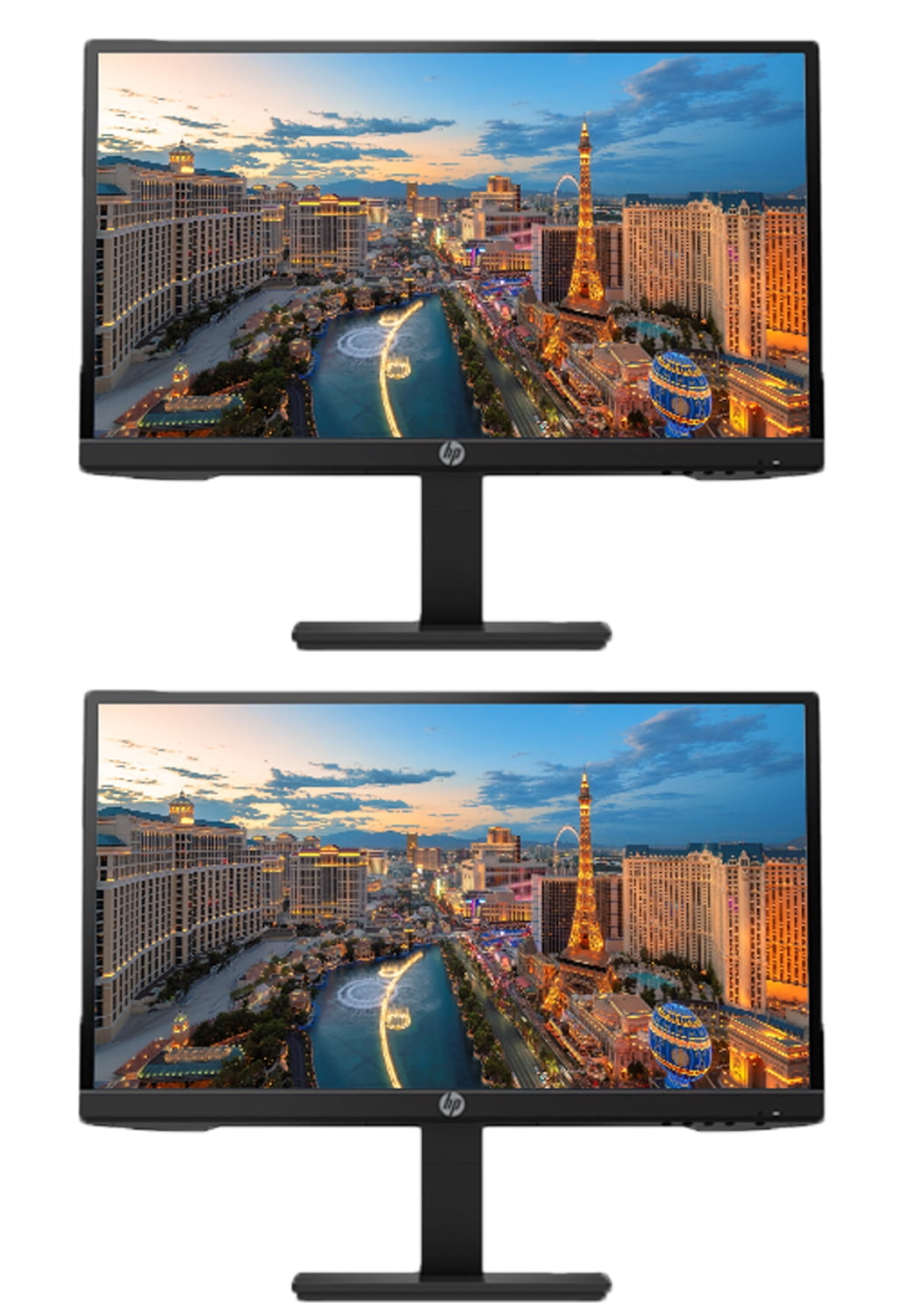 HP P22h G4 22 Inch Class Monitor 2-Pack, FHD 1920 x 1080, LED Backlit, IPS, Vesa Compatible, Anti-Glare, Tilt (HDMI, VGA and DisplayPort) for Home and Office