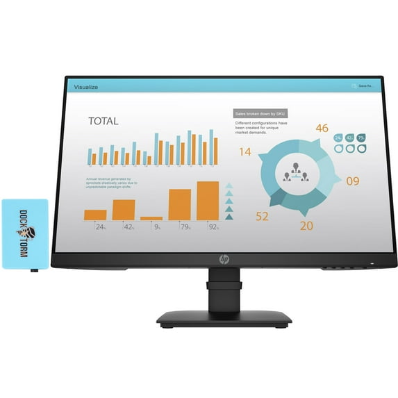 HP P24 G4 Monitor 1A7E5AA#ABA Bundle With Docztorm Dock, 24" FHD IPS (1920x1080) Display, 60 Hz Refresh Rate, 1 HDMI 1.4, 1 Display Port 1.2, 1 VGA, Ideal for Office Work, Black (2023 Latest Model)