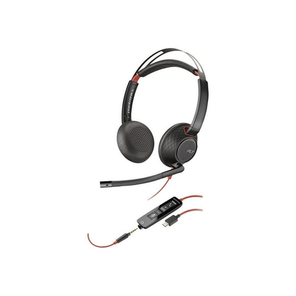 HP POLY HEADSETS Poly Headset with Adapter, Black