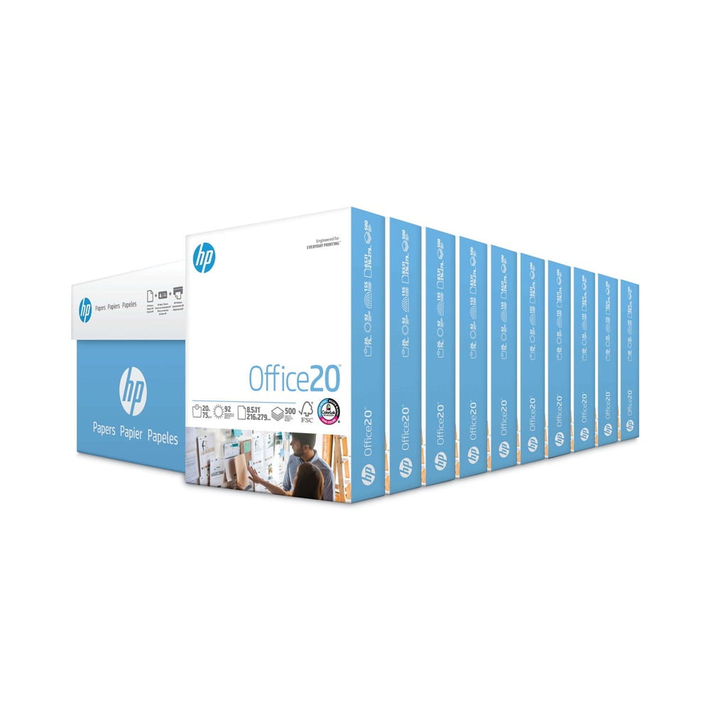 HP Papers 11210-1 92 Bright 20 lbs. 8-1/2 in. x 11 in. Office Ultra-White Paper (10/Carton)