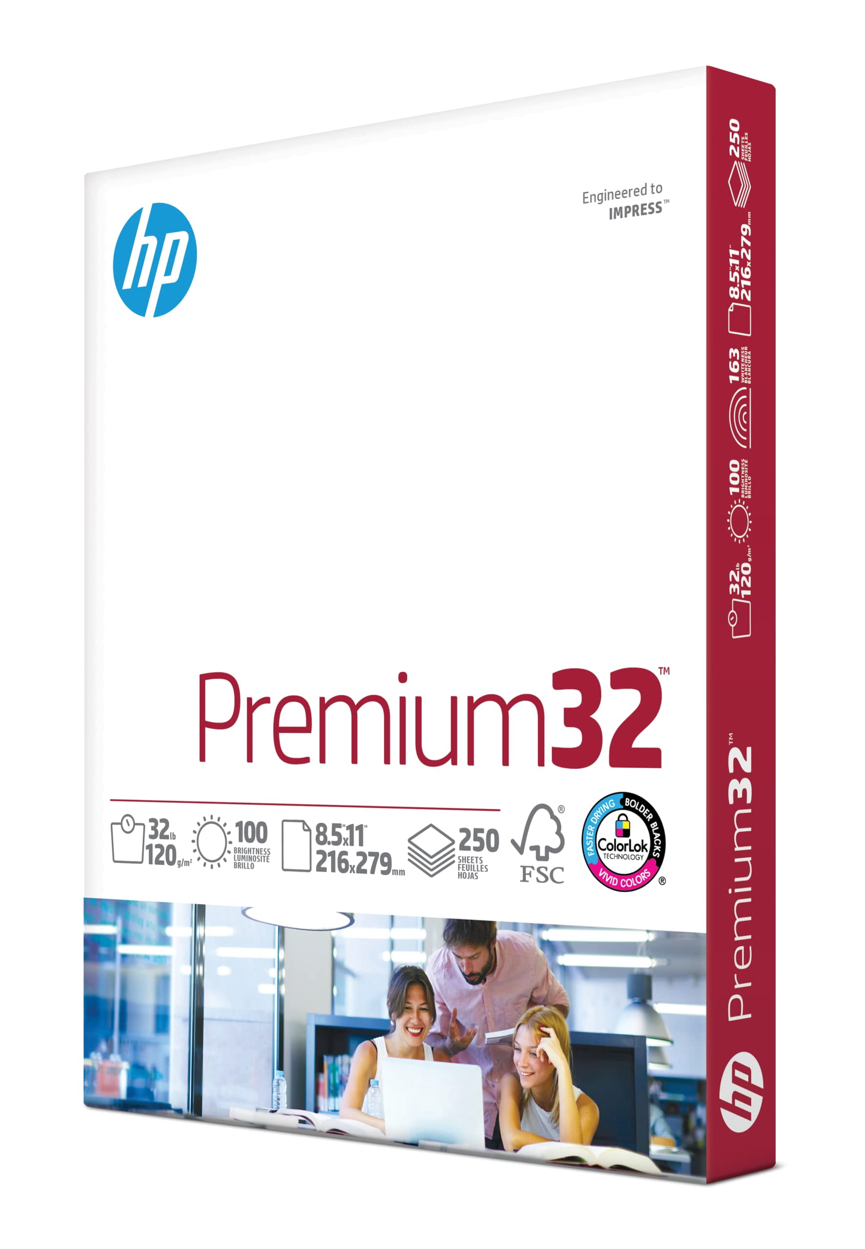HP Papers | 8.5 x 11 Paper | Premium 32 lb | 1 Ream - 250 Sheets | 100 ...