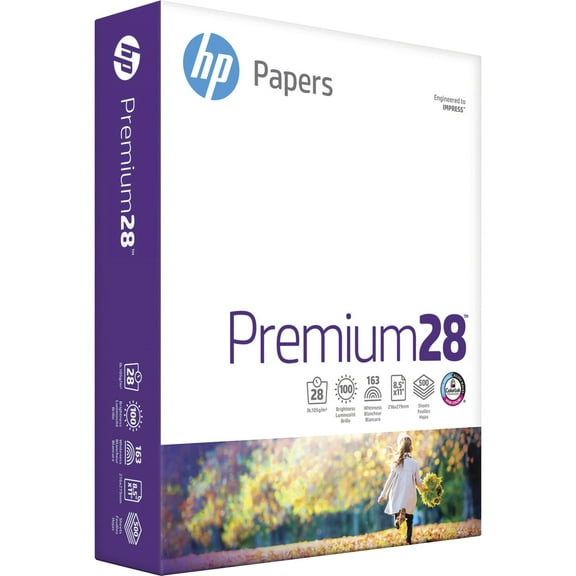 HP Papers, HEW205200, Premium28 Laser Paper, 500 / Ream, Bright White