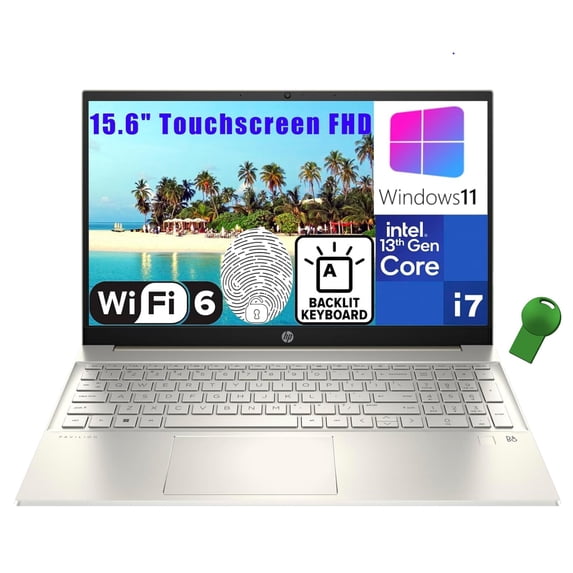 HP Pavilion 15 15.6" Touchscreen FHD Laptop Computer, 13th Gen Intel 10-Core i7-1355U, 32GB DDR4 RAM, 2TB PCIe SSD, WiFi 6, BT 5.3, Backlit KB, Fingerprint Reader, Warm Gold, Windows 11