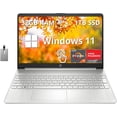 thumbnail image 1 of HP Pavilion 15.6" FHD Touchscreen Laptop, AMD Ryzen 7 5700U, 32GB RAM, 1TB SSD, AMD Radeon Graphics, Full-Size Keyboard, HD Webcam, Windows 11 Home, Silver, 32GB Hotface USB Card, 1 of 7