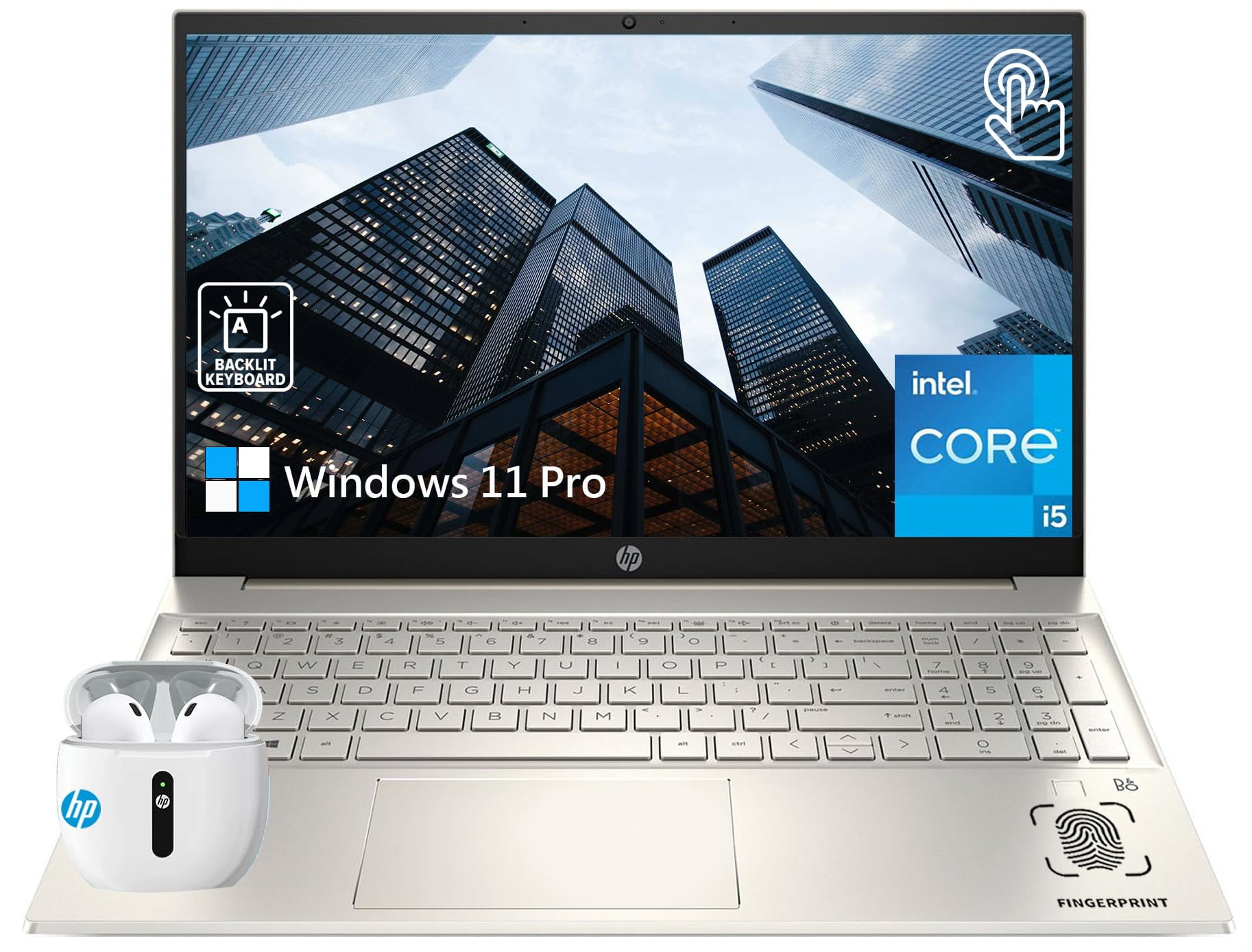 i5/8G/新品256G/Windows11/Office24/Android HP Pavilion 15.6 Inch FHD Touchscreen Business Laptop, Quad