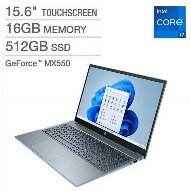 HP Pavilion 15.6" Touchscreen Laptop - 13th Gen Intel Core i7-1355U - GeForce MX550 - 1080p - Blue Notebook 16GB RAM