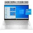 thumbnail image 1 of HP Pavilion 15 Business Laptop 15.6" FHD IPS Touchscreen 11th Gen Intel Quad-Core i5-1135G7 24GB DDR4 512GB SSD Intel Iris Xe Graphics Backlit Keyboard B&O Audio HDMI USB-C WiFi6 Win10 Silver, 1 of 5