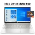 thumbnail image 1 of HP Pavilion 15 Business Laptop 15.6" FHD IPS Touchscreen AMD Octa-Core Ryzen 7 5700U 32GB DDR4 512GB SSD AMD Radeon Graphics Backlit Keyboard B&O Audio HDMI USB-C WiFi6 Bluetooth Webcam Win10 Silver, 1 of 4