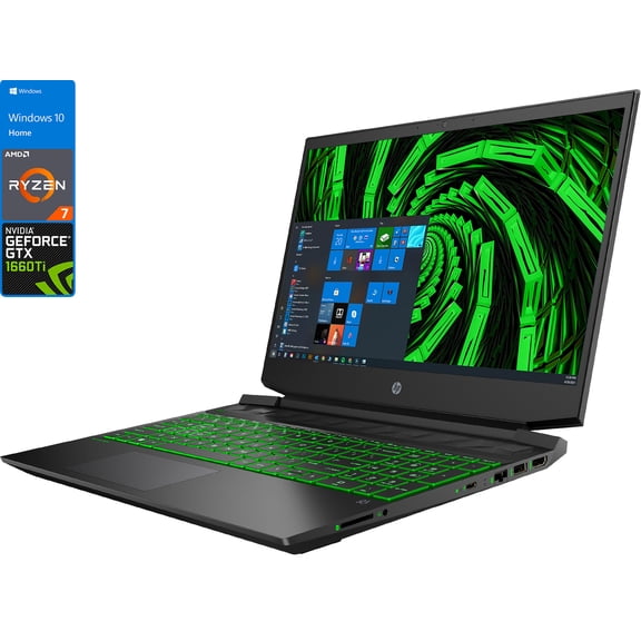 HP Pavilion 15 Gaming Notebook, 15.6" IPS FHD Display, AMD Ryzen 7 4800H Upto 4.2GHz, 12GB RAM, 512GB NVMe SSD, NVIDIA GeForce GTX 1660 TI, HDMI, Wi-Fi, Bluetooth, Windows 10 Home (26H00UA)