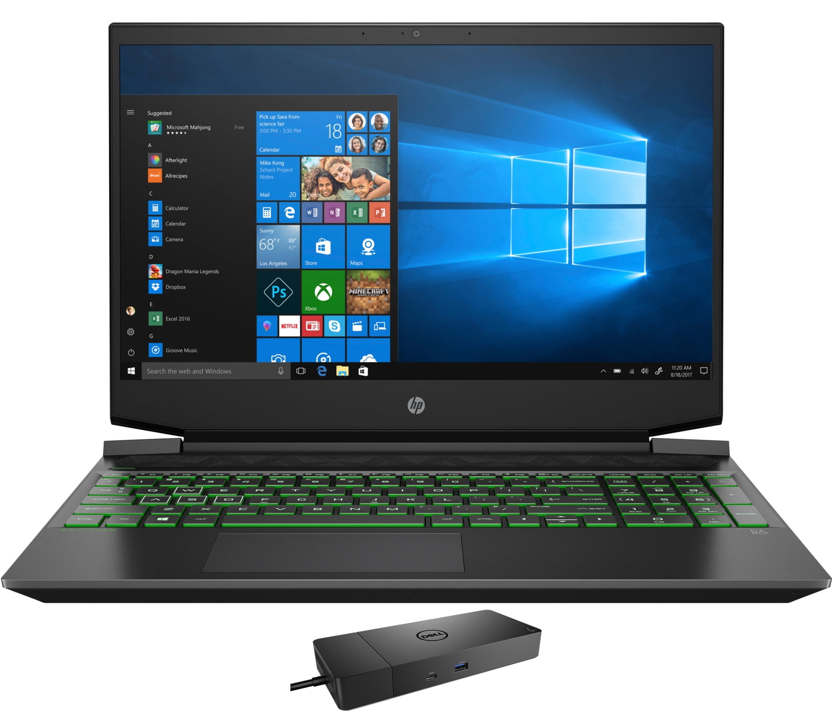 HP Pavilion 15z Gaming/Entertainment Laptop (AMD Ryzen 5 5600H 6-Core, 15.6in 144Hz Full HD (1920x1080), NVIDIA GTX 1650, 16GB RAM, Win 11 Pro) with WD19S 180W Dock