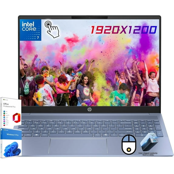 HP Pavilion 16 Touchscreen Laptop – Intel Core 7 150U – 16" WUXGA Display – AI Copilot, Backlit Keyboard– Windows 11 Pro, Office Pro Lifetime – Sky Blue – 32GB RAM | 1TB SSD