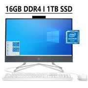 HP Pavilion 22 All-in-One Desktop Computer 21.5" FHD IPS Anti-glare Display Intel Celeron G5900T Processor 16GB DDR4 1TB SSD Intel UHD Graphics 610 DVD-RW HDMI WiFi Bluetooth Webcam Win10 Blue