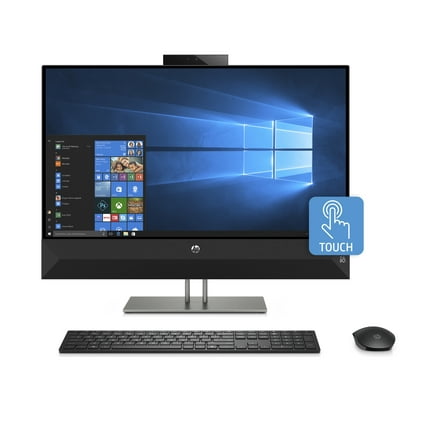 HP Pavilion 27 All-in-One PC 27" Touchscreen, AMD Ryzen 5 2600H, AMD Radeon Vega 8 Graphics, 1TB HDD, 8GB SDRAM, Wireless Mouse and Keyboard, FHD Privacy Webcam, 27-xa0013w