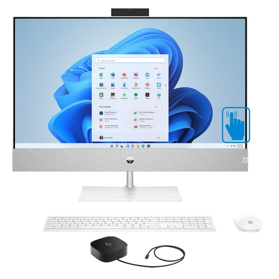 HP Pavilion 27-ca1075z Home/Business All-in-One (AMD Ryzen 7 5825U 8-Core, 27in 60Hz Touch Full HD (1920x1080), AMD Radeon, 16GB RAM, Win 11 Home) with G5 Essential Dock