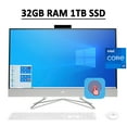 thumbnail image 1 of HP Pavilion All-in-One 27 Desktop Computer 27" FHD IPS Touchscreen (72% NTSC) 11th Gen Intel Quad-Core i7-1165G7 32GB RAM 1TB SSD Intel Iris Xe Graphics HDMI WiFi5 Bluetooth Webcam Win10 Silver, 1 of 5