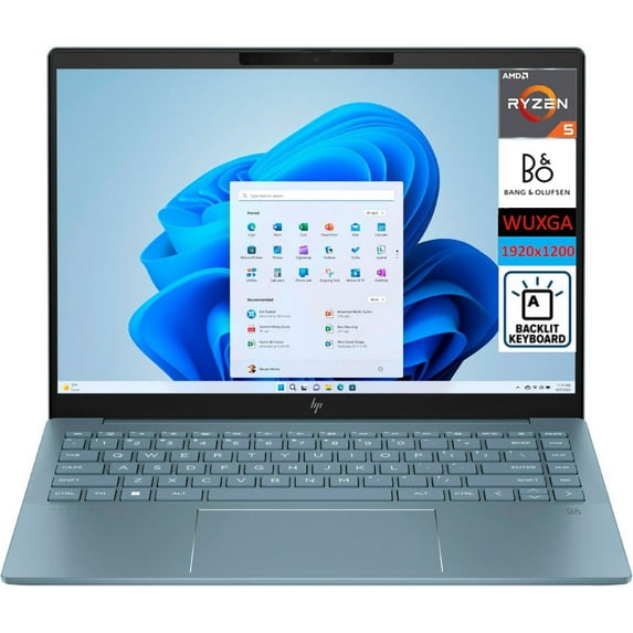 HP Pavilion Plus 14 Moonlight Blue Laptop 14.0in WUXGA Display (AMD Ryzen 5 7540U, 16GB LPDDR5X 6400MHz RAM, 512GB PCIe SSD,Backlit KYB, B/O Speakers, WiFi 6, Webcam,Win 11 Pro)