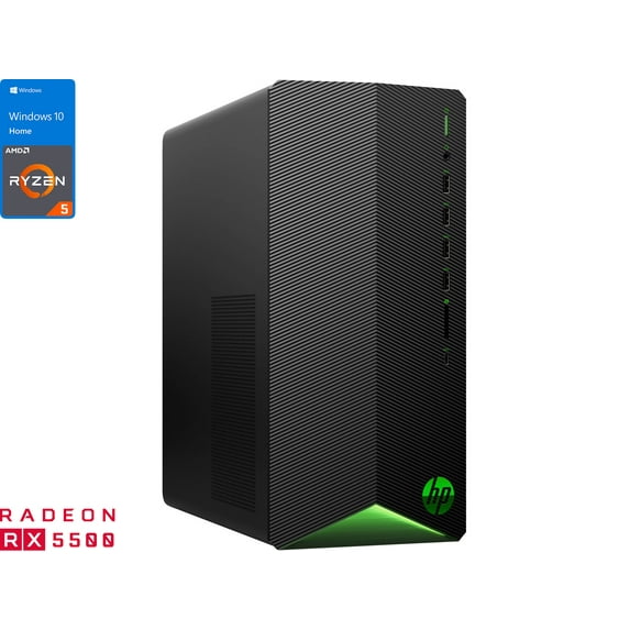 HP Pavilion TG01 Gaming Desktop, AMD Ryzen 5 5600G Upto 4.4GHz, 8GB RAM, 512GB NVMe SSD, AMD Radeon RX 5500, HDMI, VGA, Card Reader, Wi-Fi, Bluetooth, Windows 10 Home