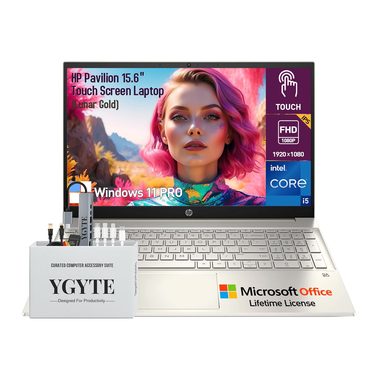 Windowsノート本体 HP Pavilion Core i5 8GB 256GB B&O Office HP Pavilion 15.6 Inch FHD Touchscreen Business Laptop, Quad