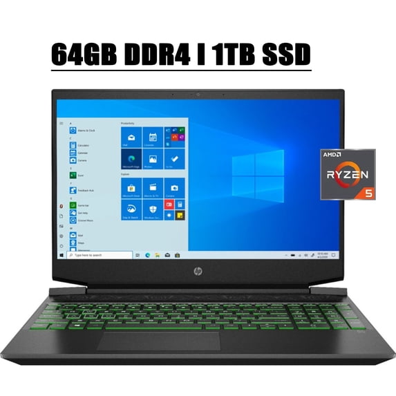 HP Pavilion 15 Premium Gaming Laptop Computer AMD Hexa-Core Ryzen 5 4600H 15.6" Full HD Display 64GB DDR4 1TB SSD 4GB GTX 1650 Backlit Keyboard B&O HDMI WIFI Webcam Win 10