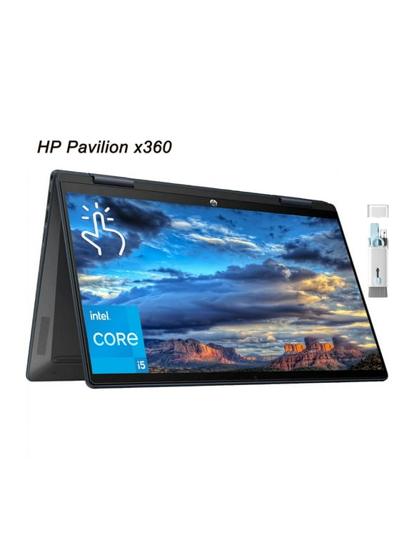 HP Pavilion x360 2-in-1 Laptop, 14" Touchscreen Display, Intel Core i5 1235U, 8GB RAM, 512GB SSD, Intel Iris Xe Graphics, Windows 11 S