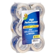 Duck Duck High Performance Tape Packing Tape - Clear, 1.88 in. x 25 yd., 6 Count, 150 Yards Total